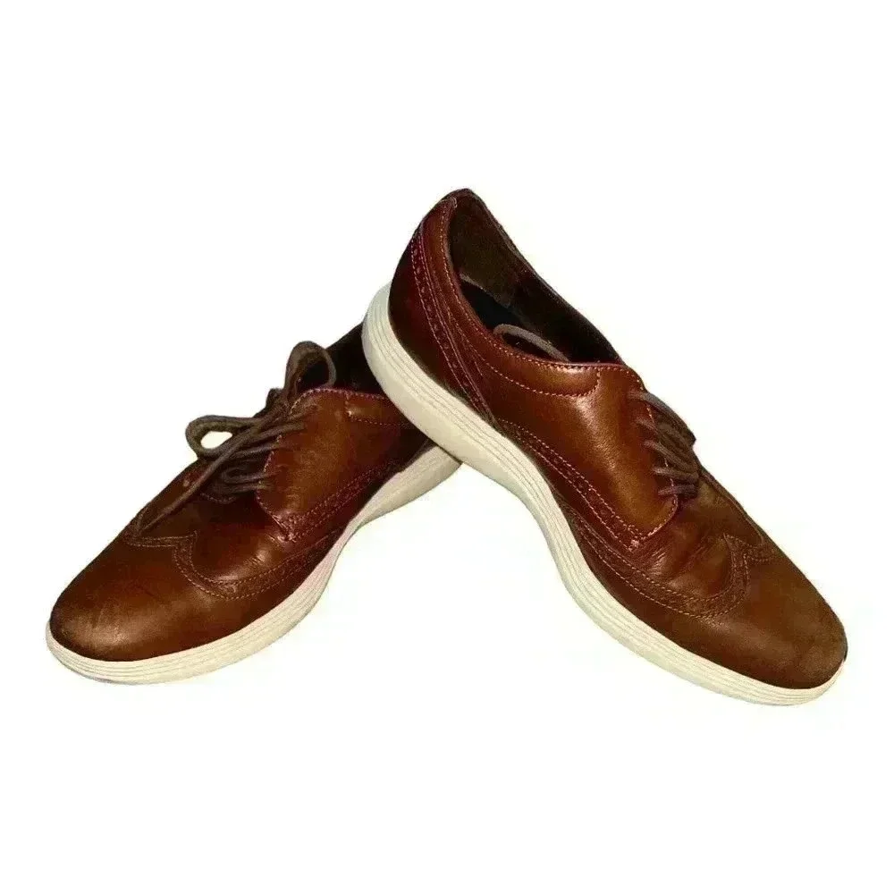 Cole Haan Mens Tan Oxford‎ Wingtip Dress Shoes, Size 11